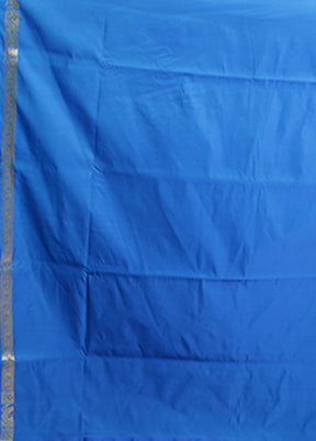 Blue Banarasi Silk Saree With Blouse Piece