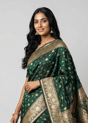 Purple Banarasi Silk Saree With Blouse Piece