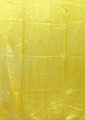 Yellow Handloom Tussar Pure Silk Saree With Blouse Piece