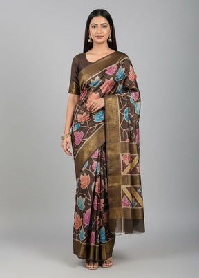 Multicolor Tussar Silk Saree With Blouse Piece
