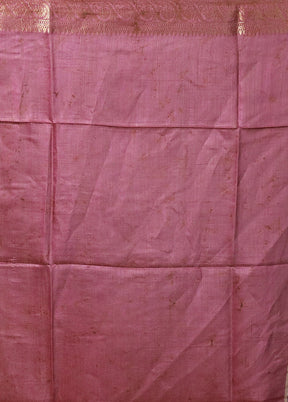 Grey Tussar Silk Saree With Blouse Piece