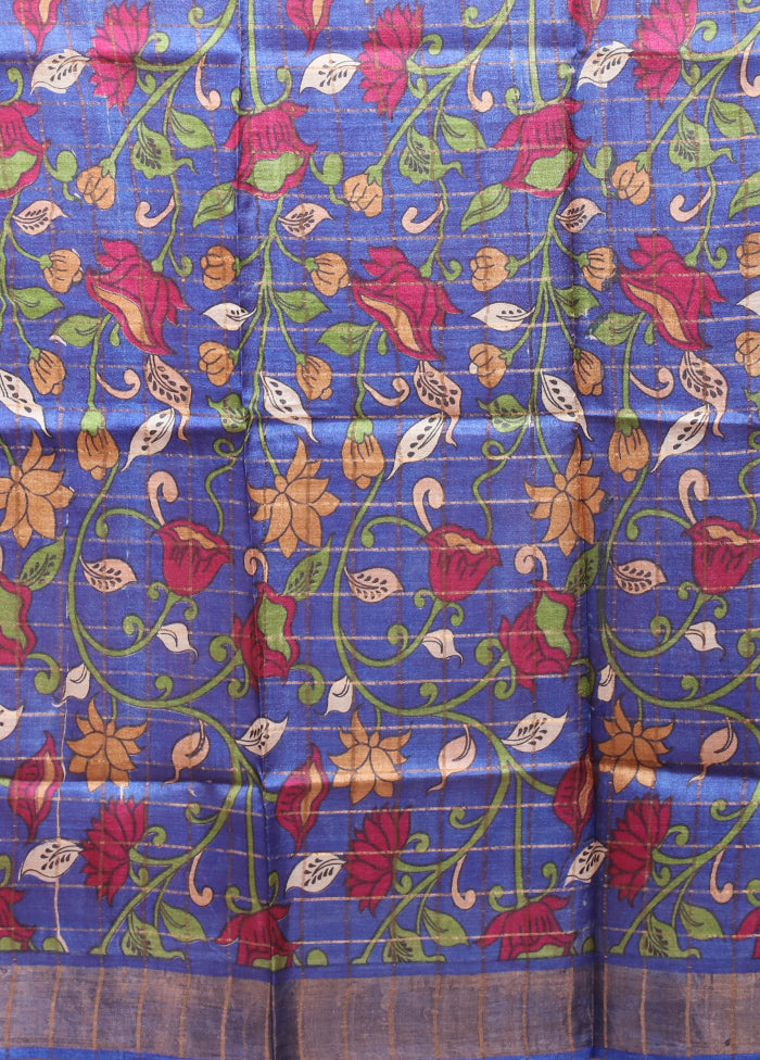Pink Handloom Tussar Pure Silk Saree With Blouse Piece