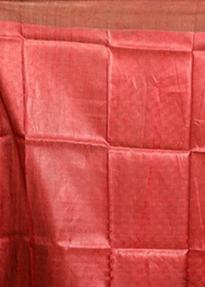 Cream Tussar Silk Saree With Blouse Piece