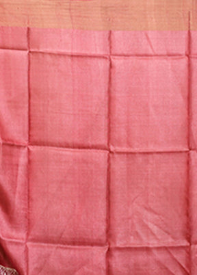 Cream Tussar Silk Saree With Blouse Piece