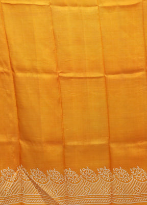 Blue Printed Pure Silk Saree Without Blouse Piece