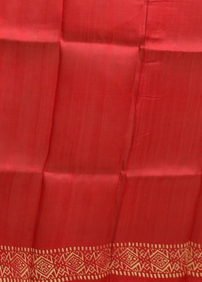 Brown Printed Pure Silk Saree Without Blouse Piece