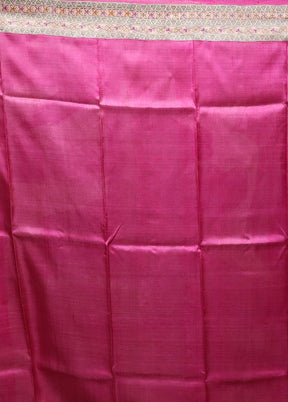 Pink Printed Silk Saree Without Blouse Piece