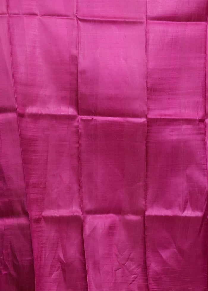 Purple Printed Pure Silk Saree Without Blouse Piece