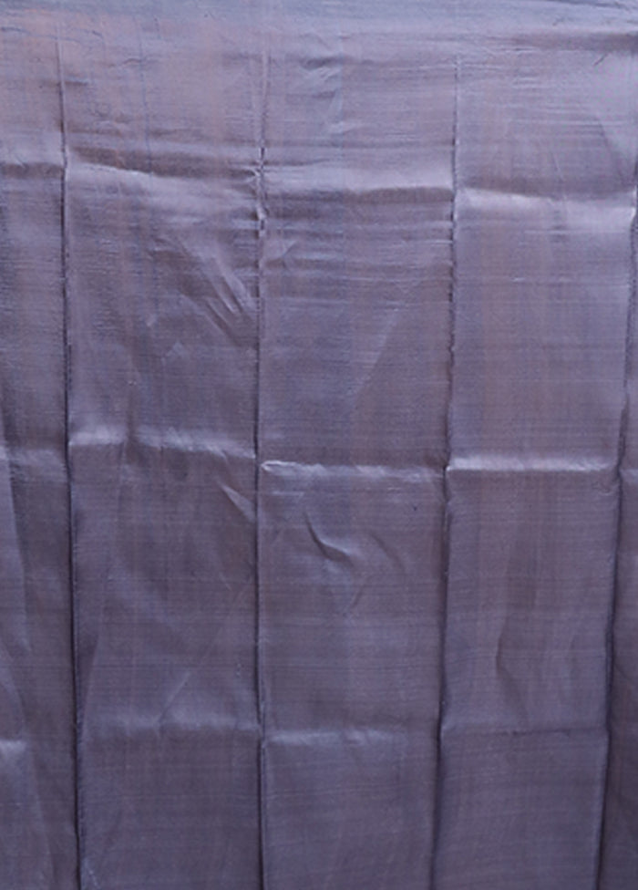 Grey Printed Pure Silk Saree Without Blouse Piece