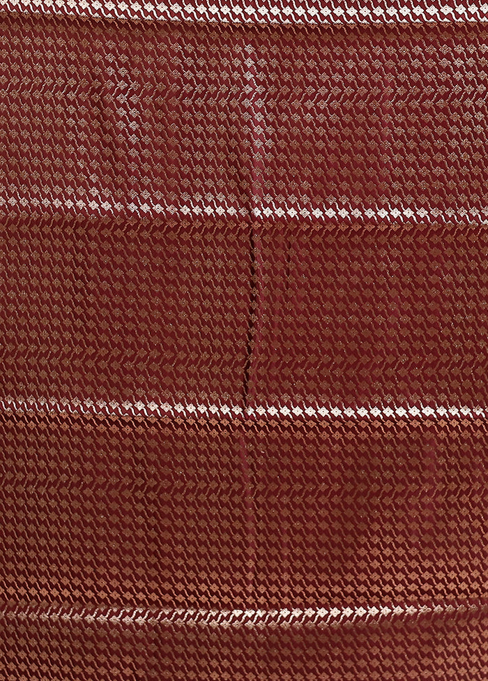 Maroon Banarasi Silk Saree With Blouse Piece
