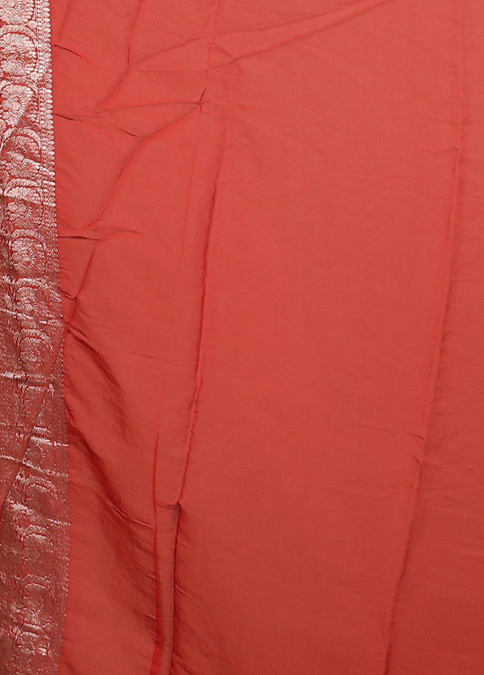Red Georgette Saree With Blouse Piece