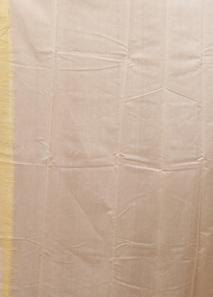 Cream Cotton Saree With Blouse Piece