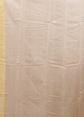 Cream Cotton Saree With Blouse Piece