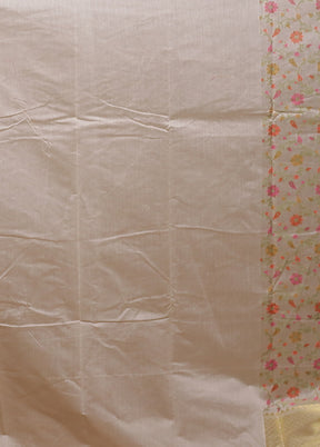 Cream Cotton Saree With Blouse Piece