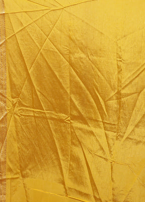 Yellow Dupion Silk Saree With Blouse Piece
