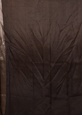 Black Dupion Silk Saree With Blouse Piece