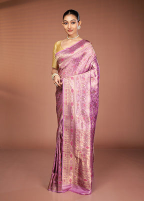 Purple Dupion Silk Saree With Blouse Piece