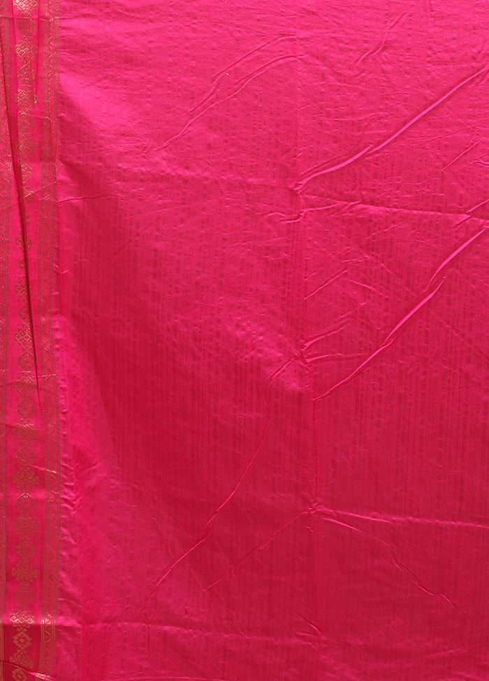 Pink Dupion Silk Saree With Blouse Piece