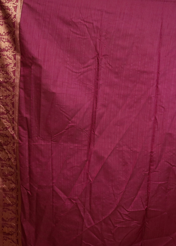 Pink Dupion Silk Saree With Blouse Piece
