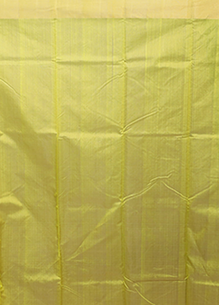 Green Chanderi Silk Saree With Blouse Piece