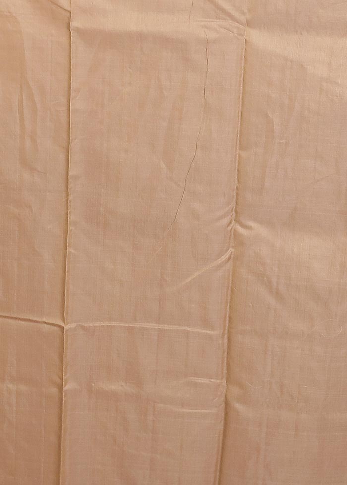 Cream Handloom Chanderi Pure Silk Saree With Blouse Piece