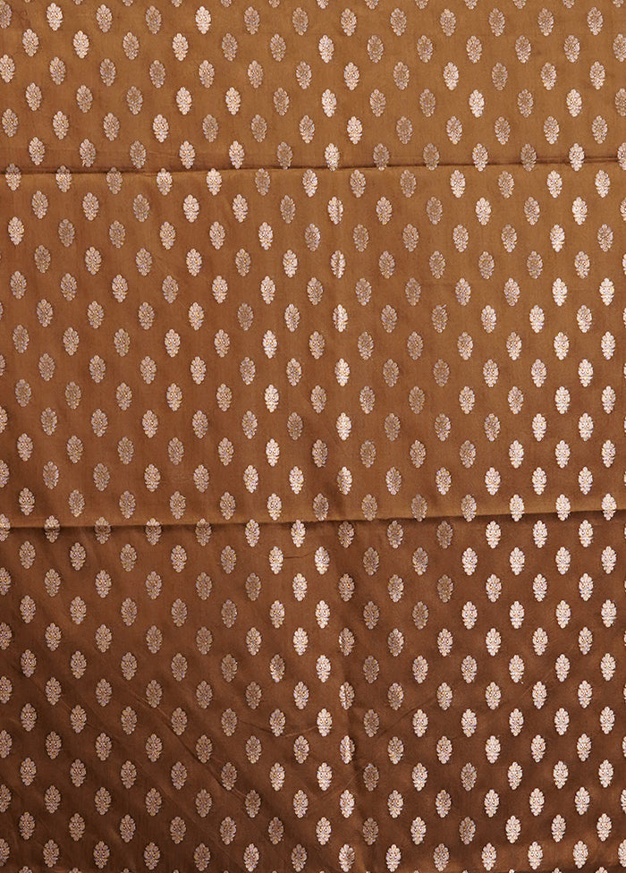 Brown Dupion Silk Saree With Blouse Piece