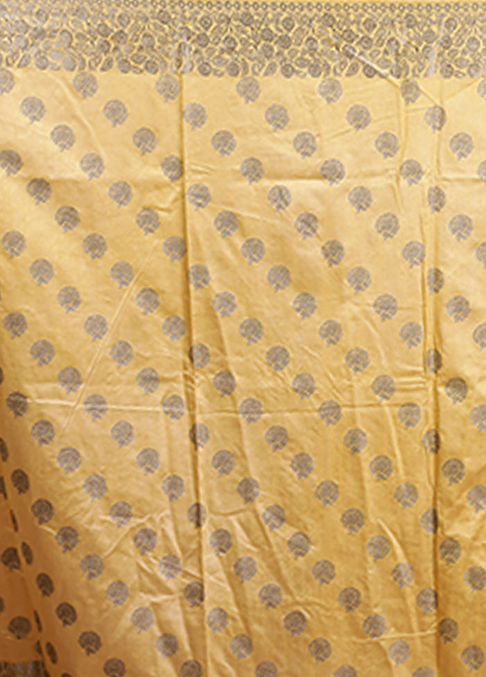 Cream Dupion Silk Saree With Blouse Piece