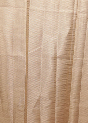 Cream Kora Silk Saree With Blouse Piece