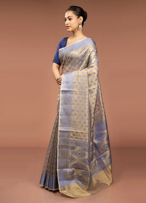 Cream Tissue Silk Saree With Blouse Piece