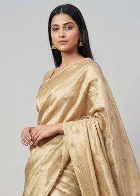 Gold Tissue Silk Saree With Blouse Piece