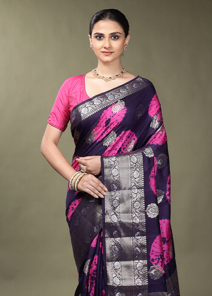 Blue Handloom Dupion Pure Silk Saree With Blouse Piece