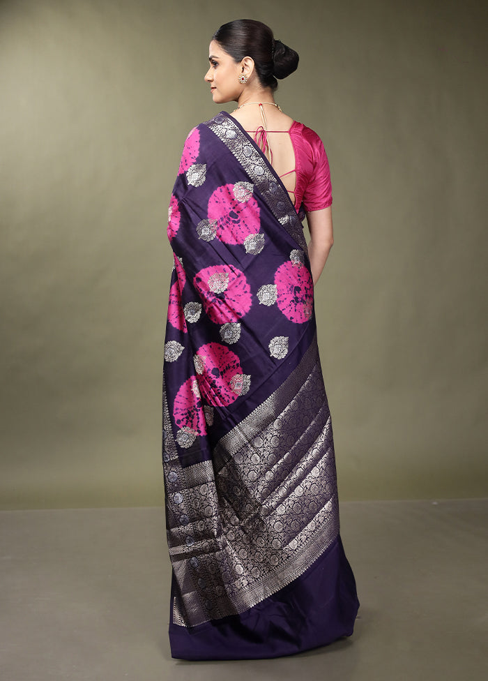 Blue Handloom Dupion Pure Silk Saree With Blouse Piece