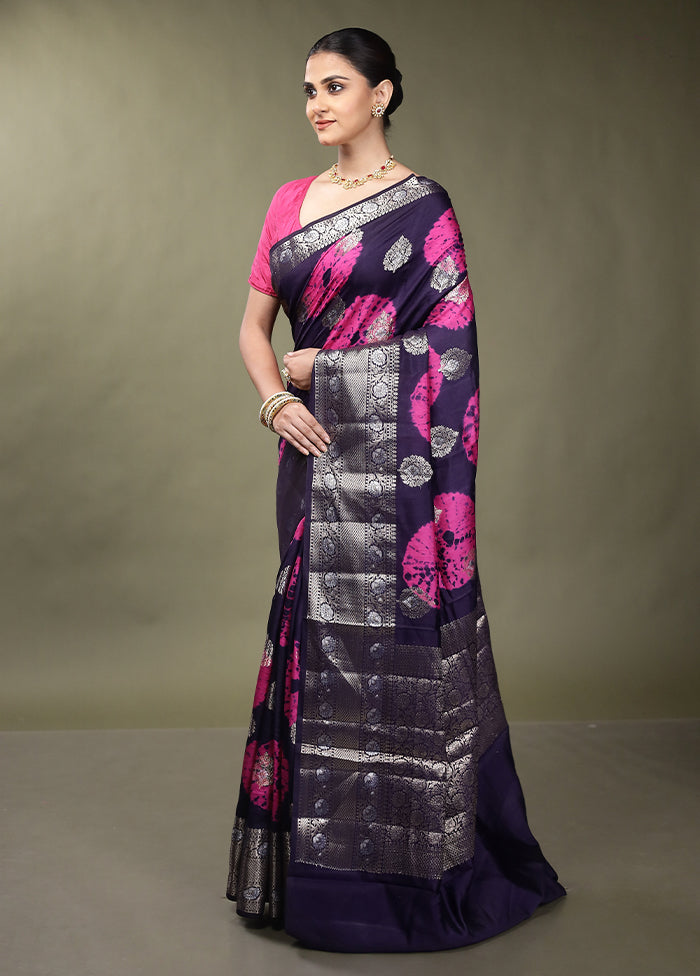 Blue Handloom Dupion Pure Silk Saree With Blouse Piece