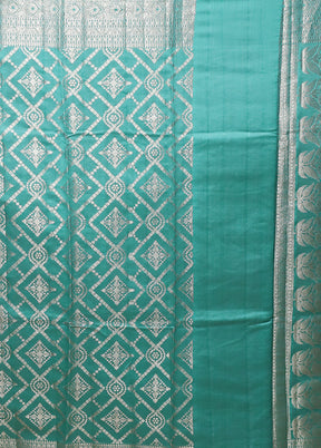 White Handloom Dupion Pure Silk Saree With Blouse Piece