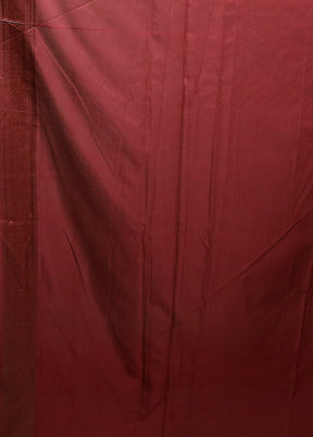 Maroon Dupion Silk Saree With Blouse Piece