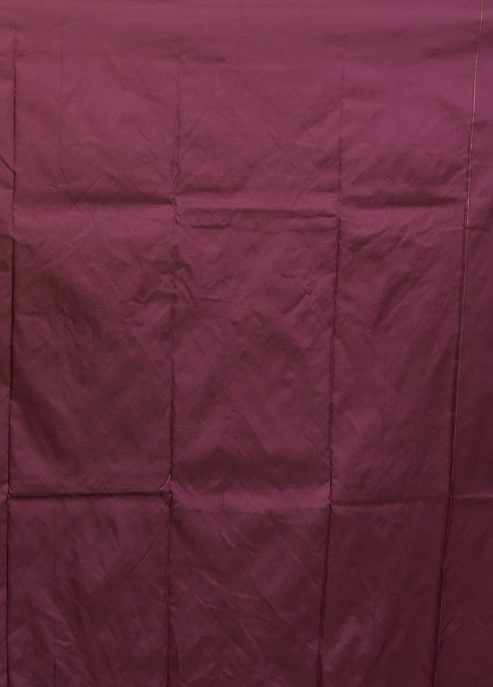 Purple Kanjivaram Silk Saree With Blouse Piece