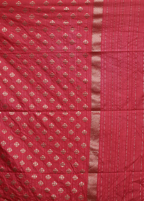 Pink Dupion Silk Saree With Blouse Piece