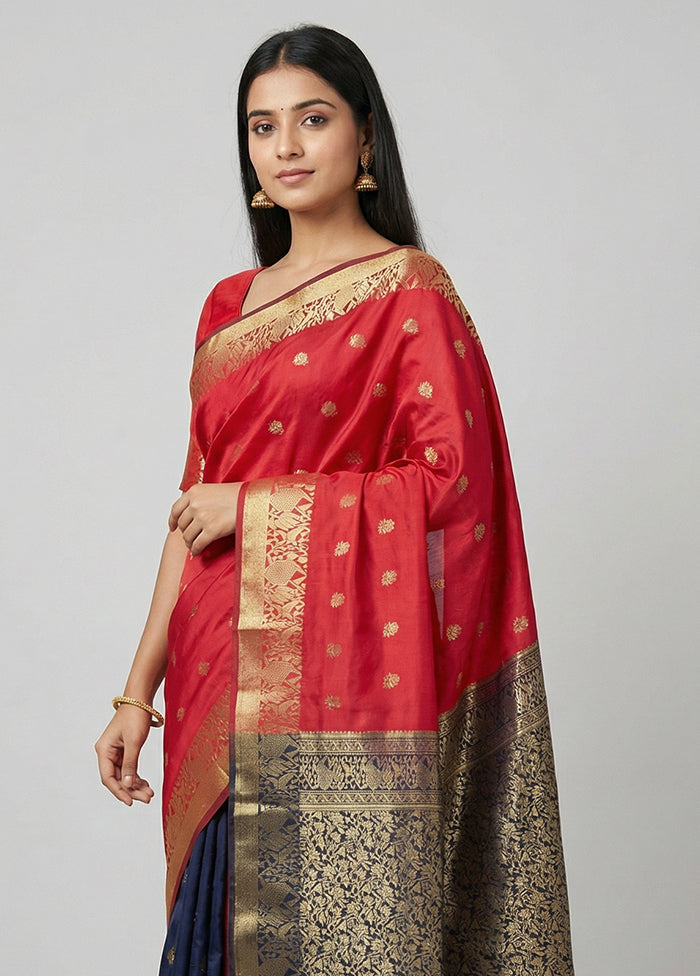 Pink Kanjivaram Silk Saree With Blouse Piece