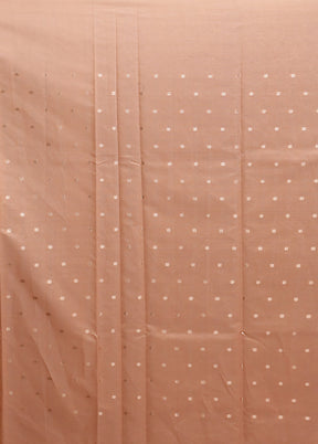 Peach Pure Kota Cotton Saree With Blouse Piece