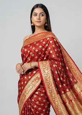 Purple Handloom Tanchoi Pure Silk Saree With Blouse Piece