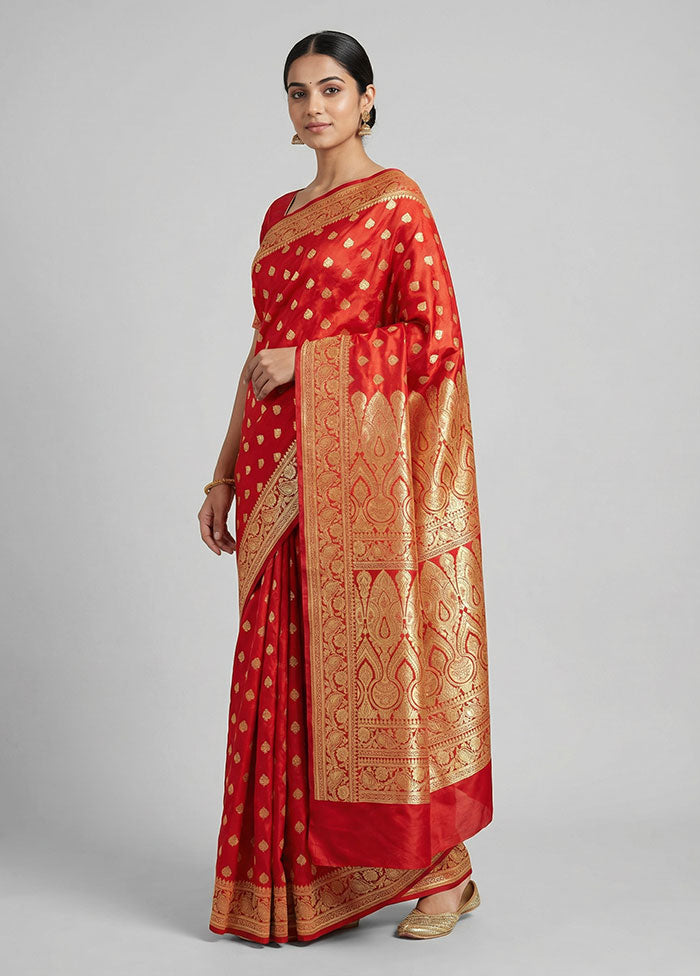 Pink Handloom Tanchoi Pure Silk Saree With Blouse Piece