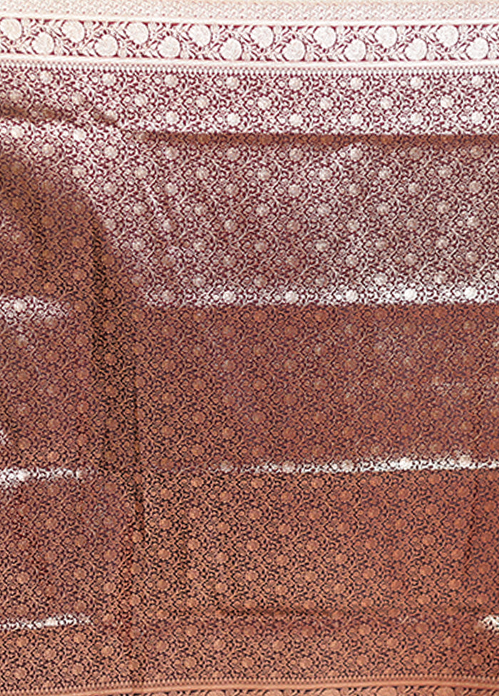 Maroon Banarasi Silk Saree With Blouse Piece