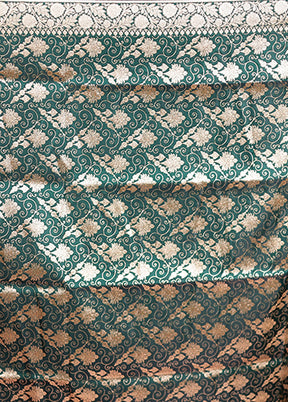 Green Banarasi Silk Saree With Blouse Piece