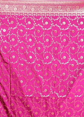 Purple Banarasi Silk Saree With Blouse Piece