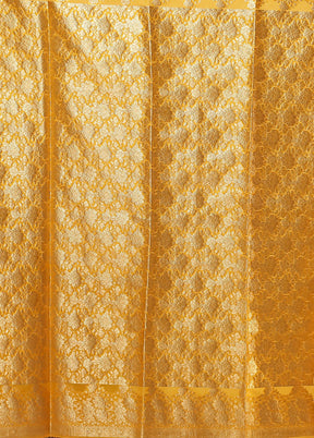 Yellow Organza Saree With Blouse Piece