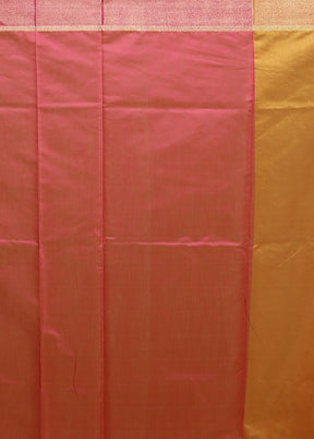 Yellow Kora Silk Saree With Blouse Piece