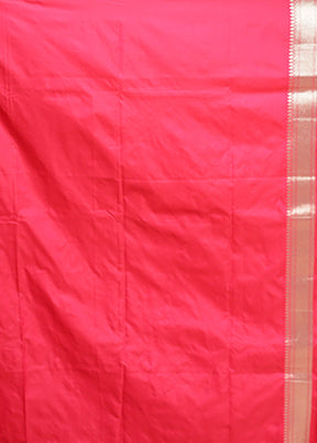 Pink Handloom Katan Pure Silk Saree With Blouse Piece