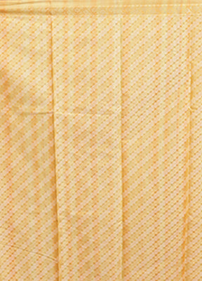 Yellow Kora Silk Saree With Blouse Piece