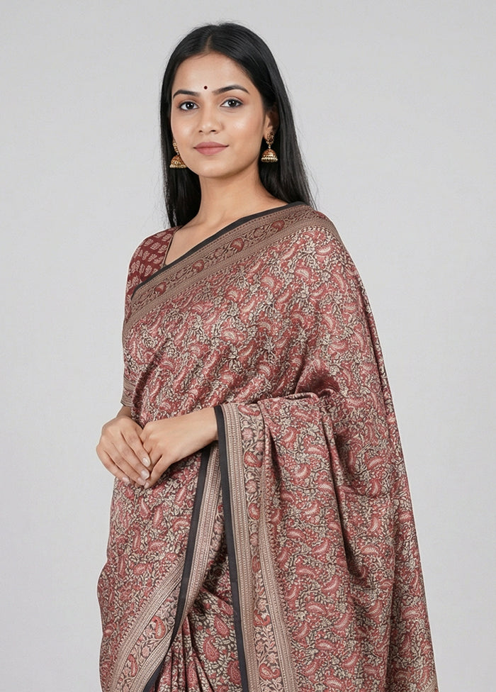 Cream Jamewar Silk Saree With Blouse Piece