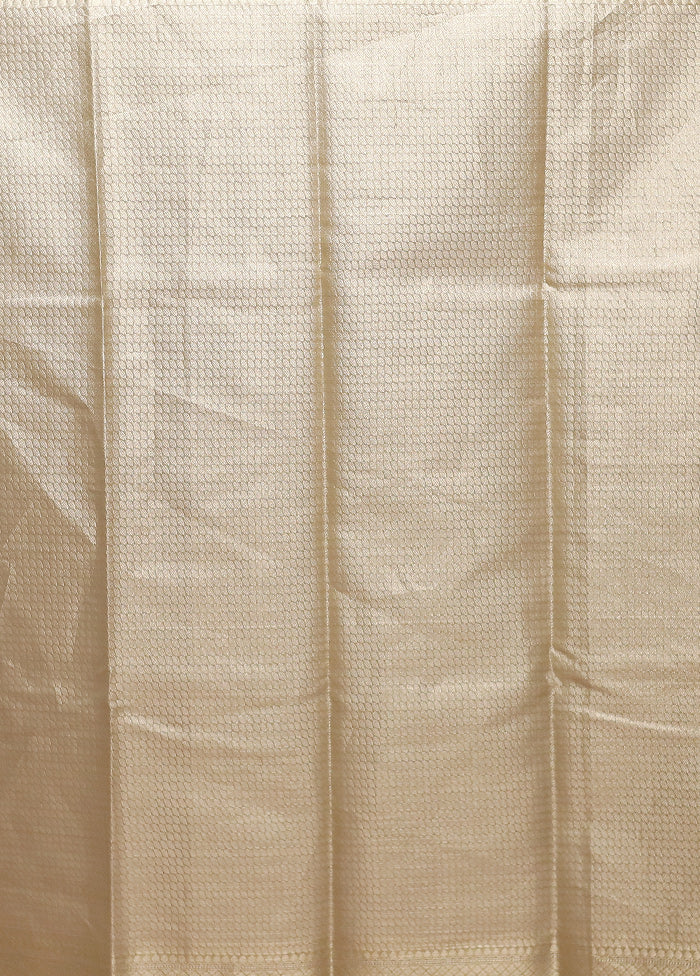 Cream Tissue Silk Saree With Blouse Piece